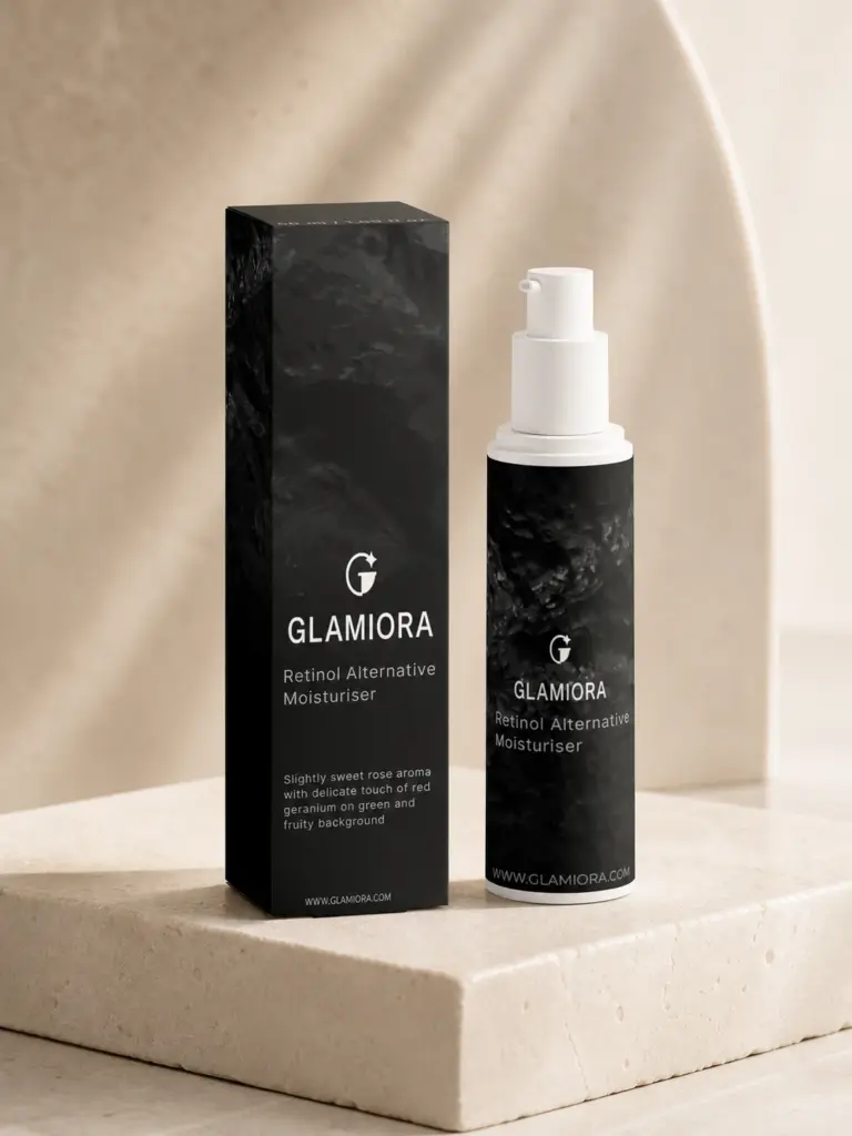 Glamiora Retinol Alternative Moisturiser editorial product photography
