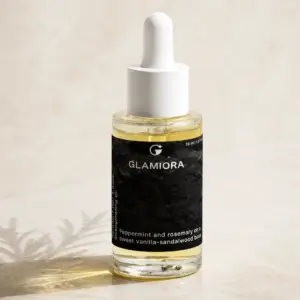 Glamiora Rosemary Hair & Scalp Strengthening Oil editorial product photography